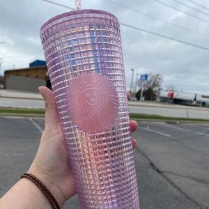 Starbucks Holiday 2020 Pink Grid